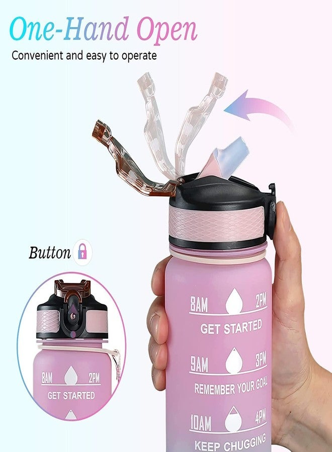 BKQPTL Plastic 1-L Motivational Water Bottle Sipper Bottle For Adults With Time Measurement BPA Free Non-Toxic Water Bottle For |Office|School|College|Gym| Multi Color-1000ML - Image 4